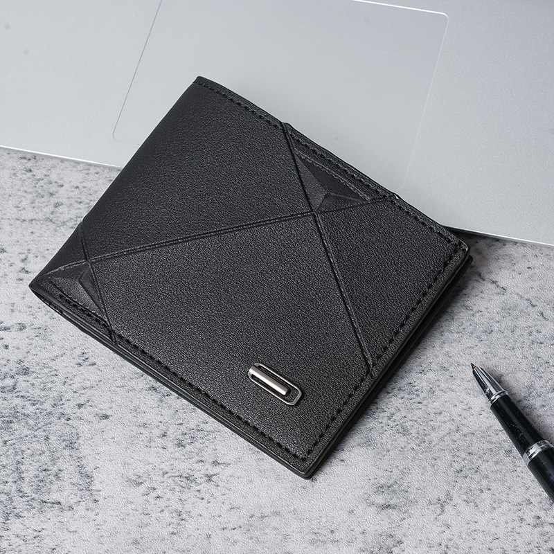 New men's wallet: Short, multi-slot, fashionable and casual wallet for men, thin, 30% off horizontal soft leather wallet for young men full figure