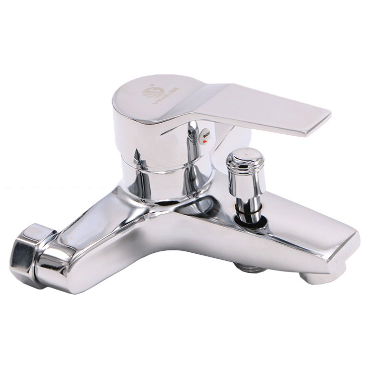 Three-faucet cold and hot zinc alloy anti-freezing bathtub, three-faucet bathroom concealed installation shower mixed faucet full figure