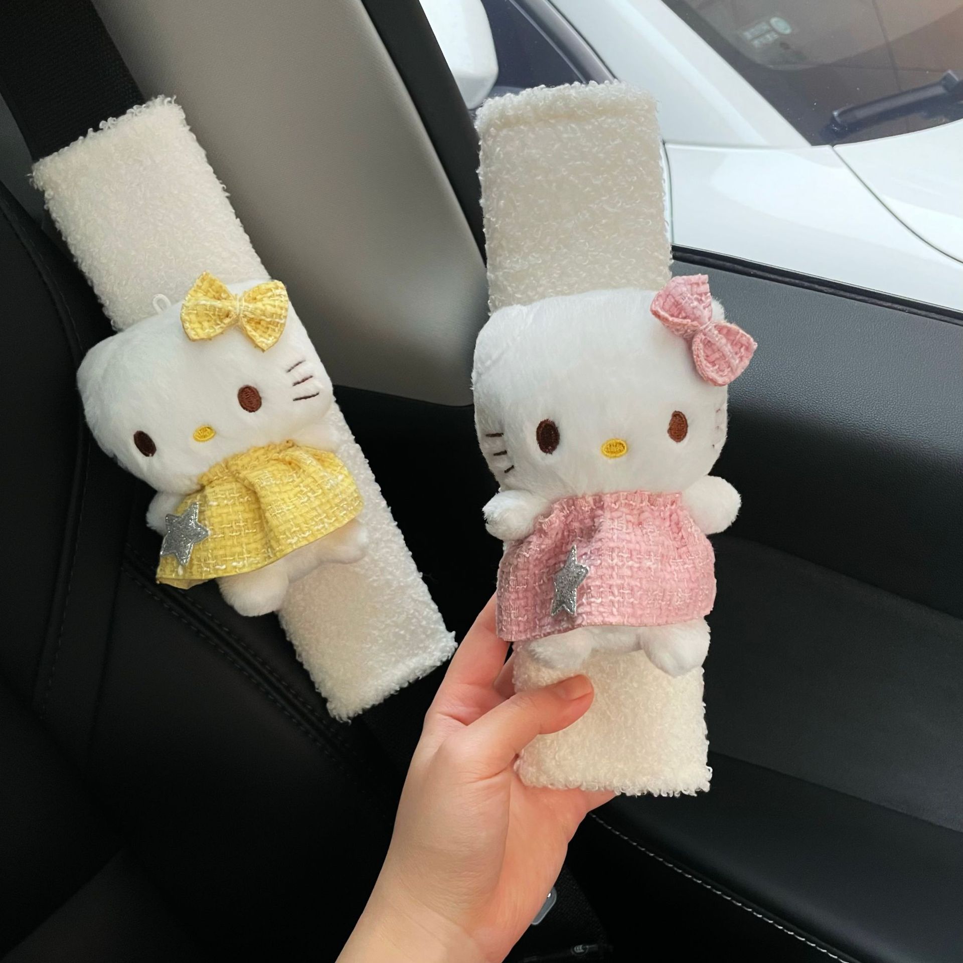 Seat belts, shoulder guards, ins style, girlish cat car ornaments, car decoration, girls' accessories, interior accessories full figure