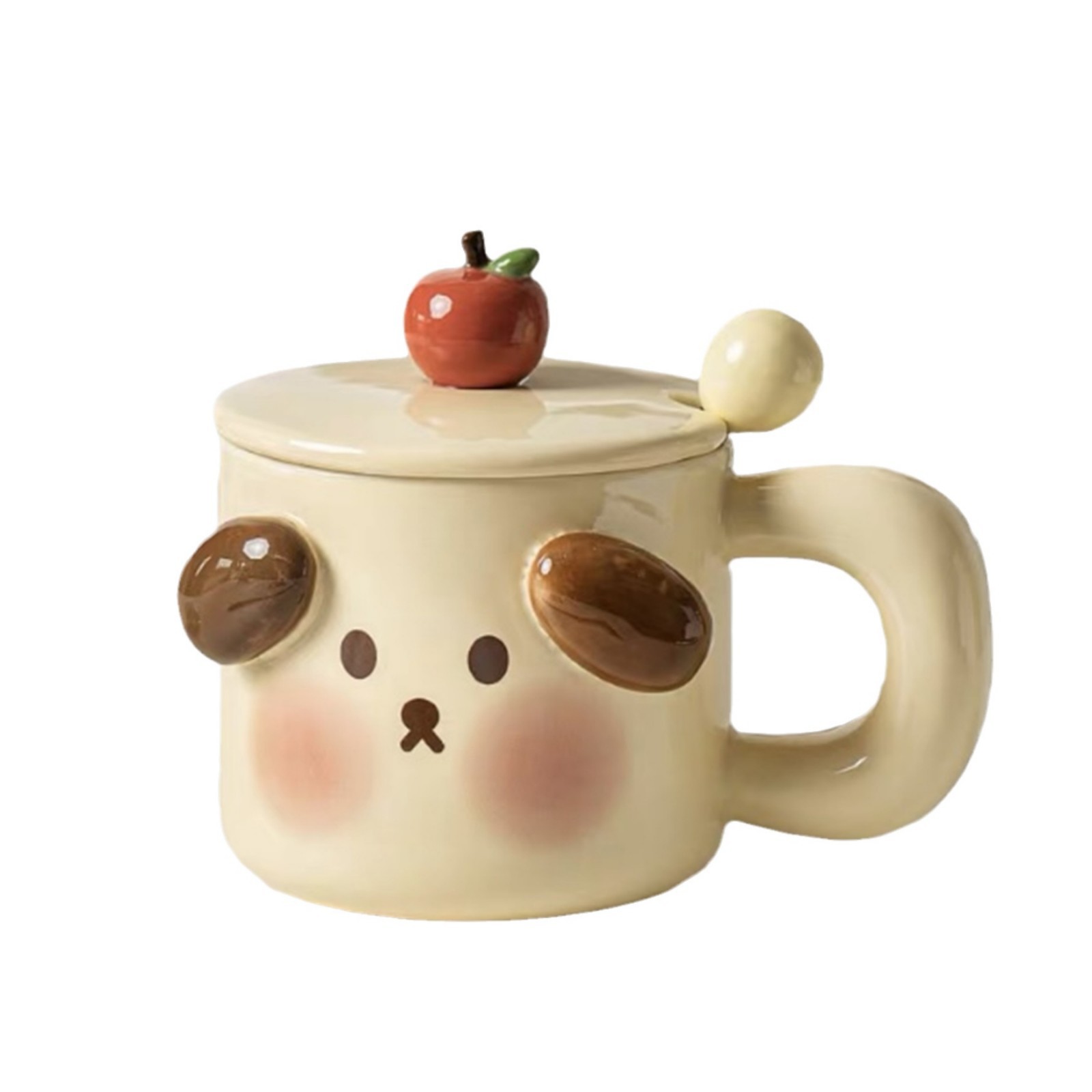 Cute little pig mugs with LIDS, ladles, birthday gifts for girls, ceramic cups, office home, couple coffee water cups Item Picture