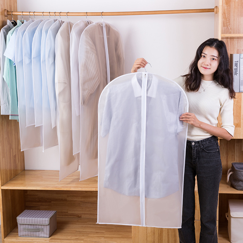 Clothing dust cover, household overcoat transparent waterproof suit cover, organizing and storage hanging bag, clothing dust bag PEVA full figure