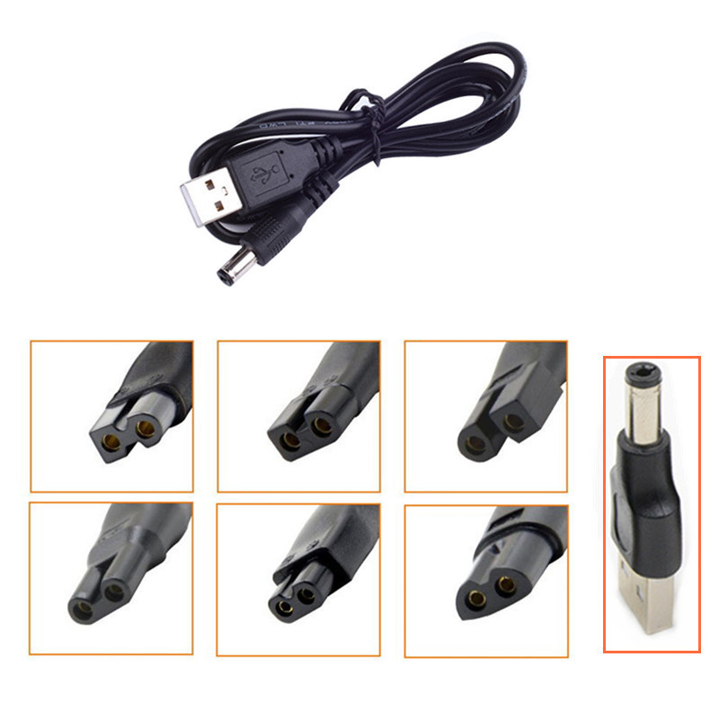 Eight-shaped two-round hole interface to 5.5*2.1mm female socket adapter for audio purifiers and shavers