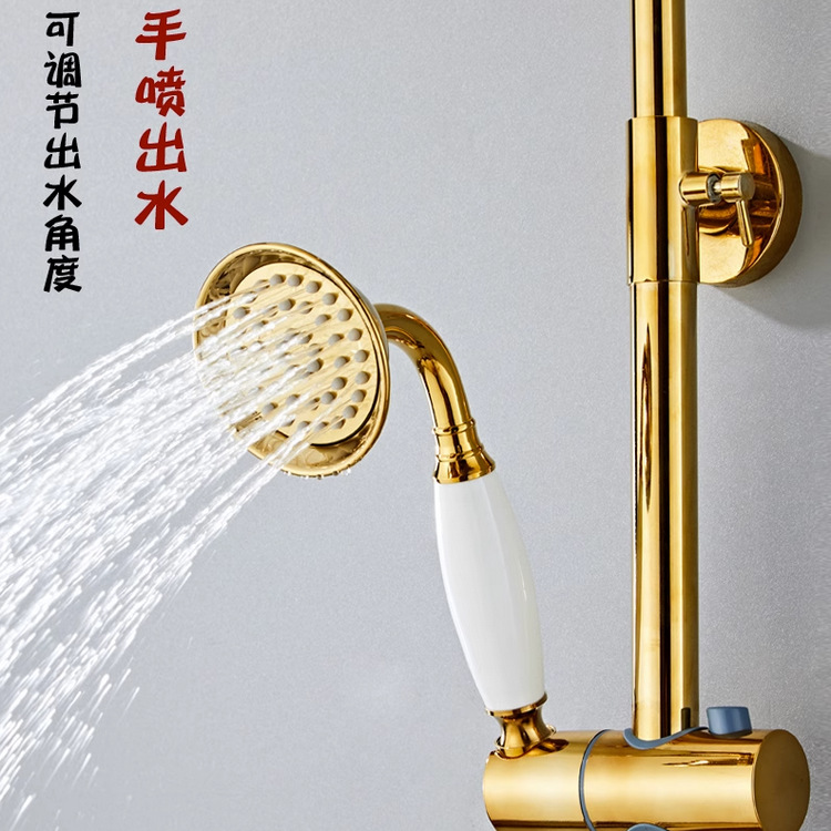 Cross-border supply of European-style swan hot and cold shower heads, rotatable bathtub faucets, lifting shower head sets for hotels Application Scenario