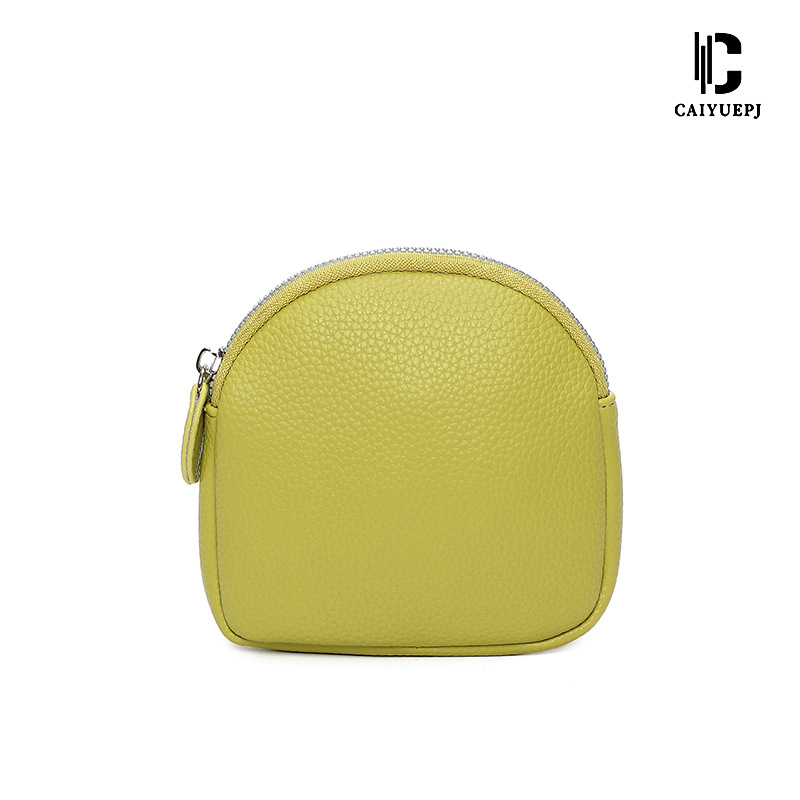 Korean-style coin purse for women, cross-border mini clutch bag, simple soft leather zipper coin purse, earphone case and storage bag Item Picture