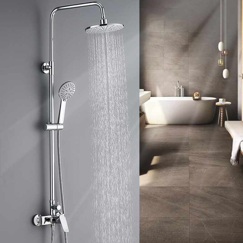 All-copper showerhead two-function shower set, suitable for construction sites, hotels, rain shower, cold and hot shower set, pressurized top spray details Picture