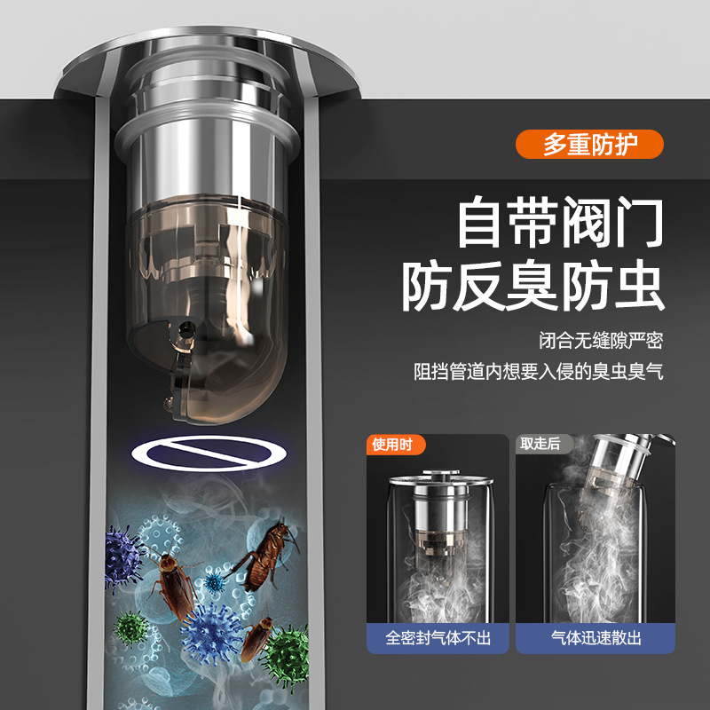 Press-type washbasin leak-proof plug, bouncing core, hair filter, leak-screen, washbasin, drainage pipe, anti-odor wonder Application Scenario
