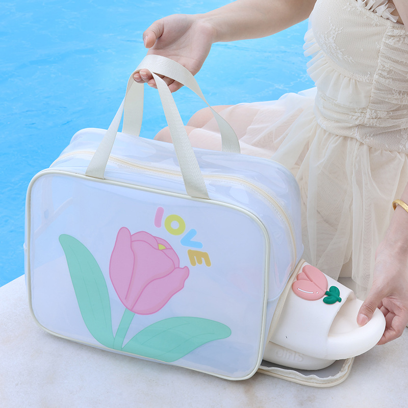 High-appearation-level large-capacity travel makeup bag, sports and fitness swimming bag, dry and wet separation pvc toiletry bag, beach bag full figure