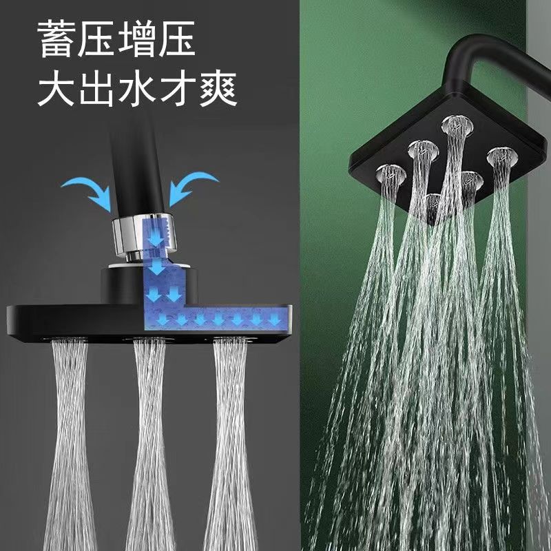 Shower pressurized showerhead, large showerhead, top spray pressurized single-head rain shower, household showerhead, bath and shower set details Picture