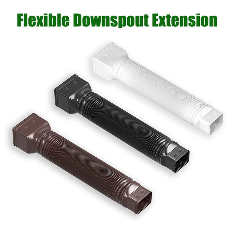 Cross-border black plastic downspout extender telescopic rainwater drainage pipe for drainage full figure