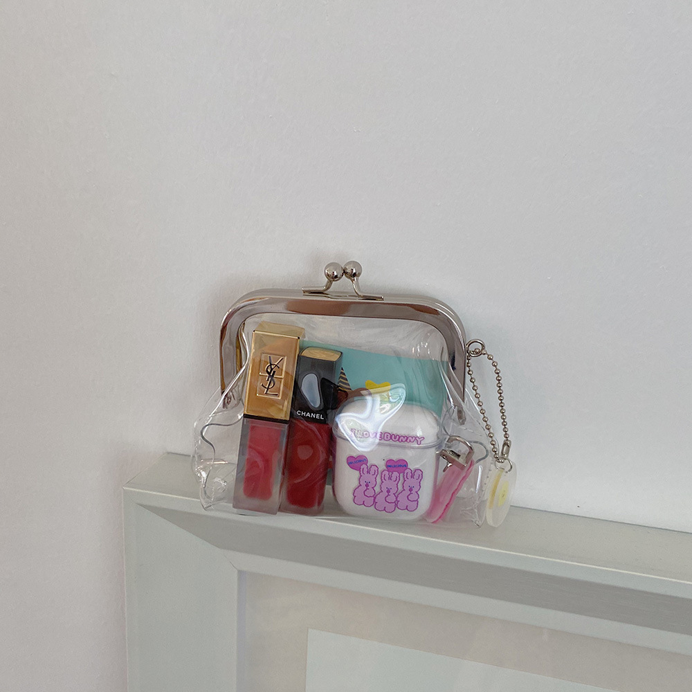 Ins-style transparent and simple iron clip bag, pvc coin purse, small item storage bag, red envelope, coin bag and card bag Application Scenario