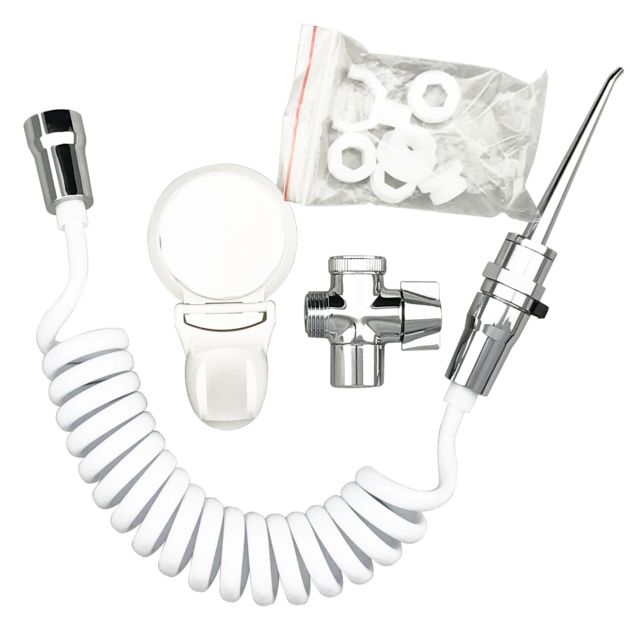 Cross-border combination bathroom toilet, sanitary head, spray gun set, teeth cleaning device, teeth pressure booster flushing device full figure