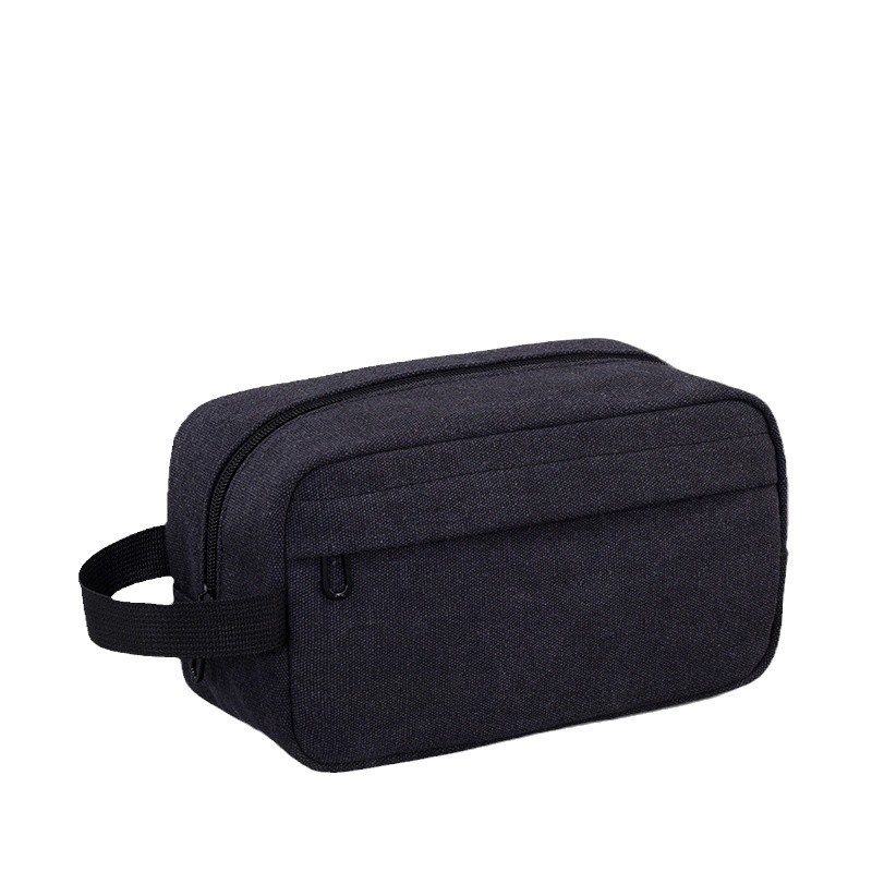 A new minimalist canvas toiletry bag for cross-border Amazon, a portable and large-capacity men's makeup bag for business travel Item Picture