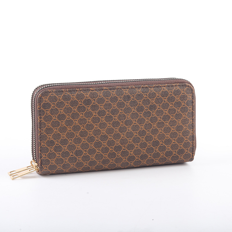 New printed wallet, long large-capacity double-layer clutch bag, double-zipper multi-functional retro portable bag Application Scenario