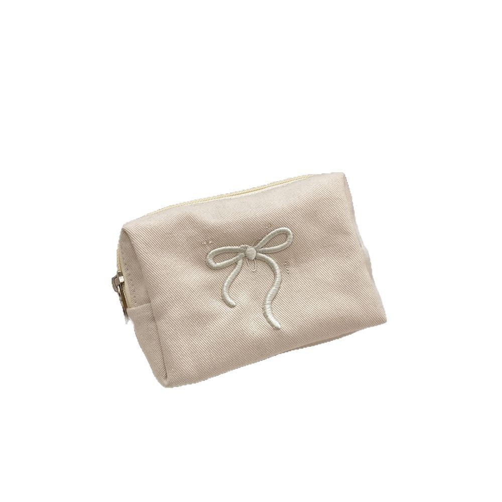 52261 large-capacity bow three-dimensional cosmetic bag storage bag with internal layered card bag cosmetic storage bag Item Picture