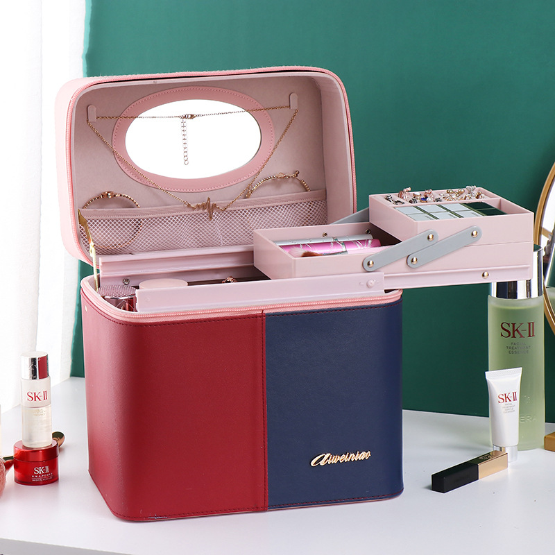 Factory custom-made color-blocked makeup boxes, dust-proof multi-functional layer nail art boxes, large-capacity toolboxes, and can be labeled with logos Application Scenario