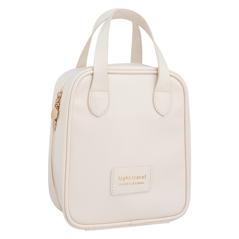 Hand-held shell makeup bag, large capacity, high appearance level, travel portable cosmetics storage bag, makeup brush storage bag Item Picture
