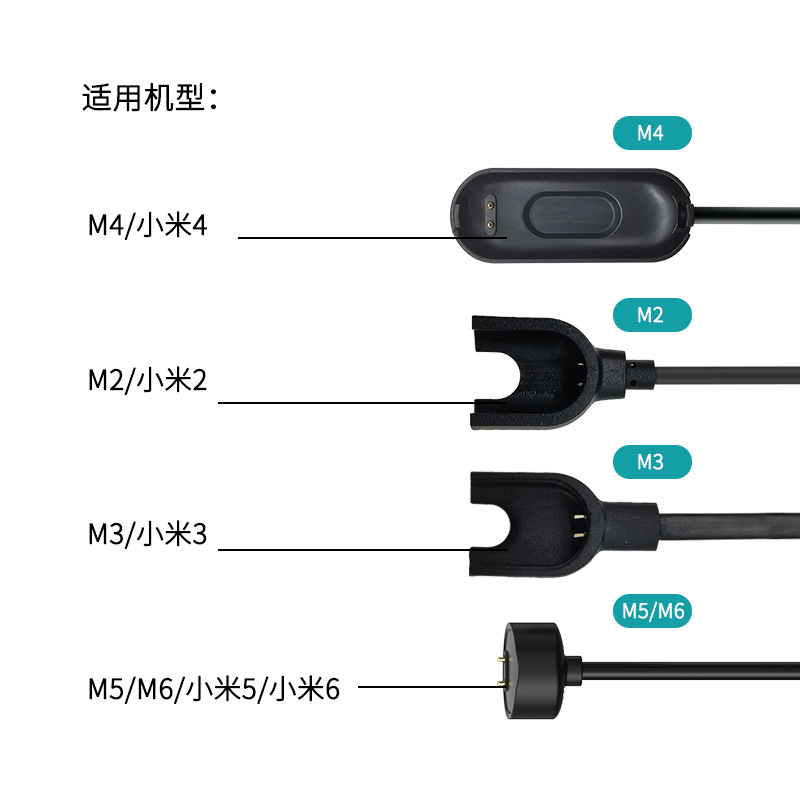 The watch charging cable is suitable for the Mi Band M2, M3, M4, M5, M6, 2M, 3m, 4m, 5m and 6m band charging cables details Picture