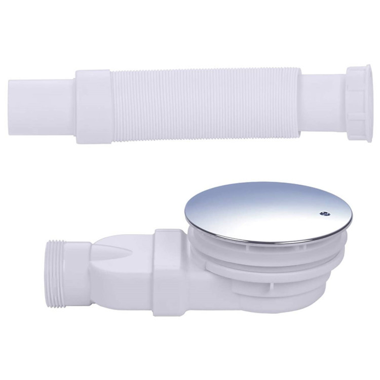 All-copper bathtub drain accessories, bouncy shower room, bath wooden bucket drain pipe, bathroom anti-odor drainage pipe Specification drawing