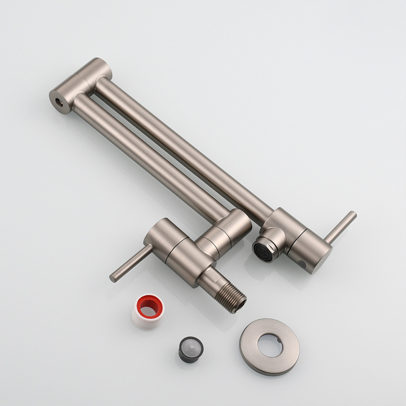 Folding faucet, kitchen sink faucet, wall-mounted single-cooling faucet, sink faucet, double-switch faucet Application Scenario