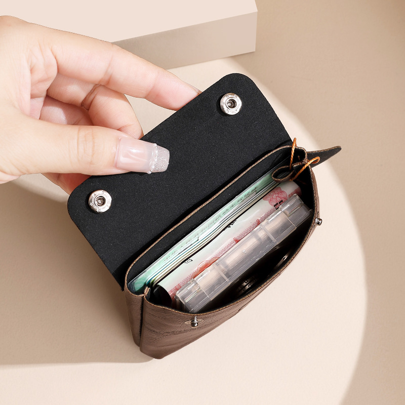 New handmade red leather cat coin purse, cute mini kt portable headphones, and a small card case storage bag Specification drawing