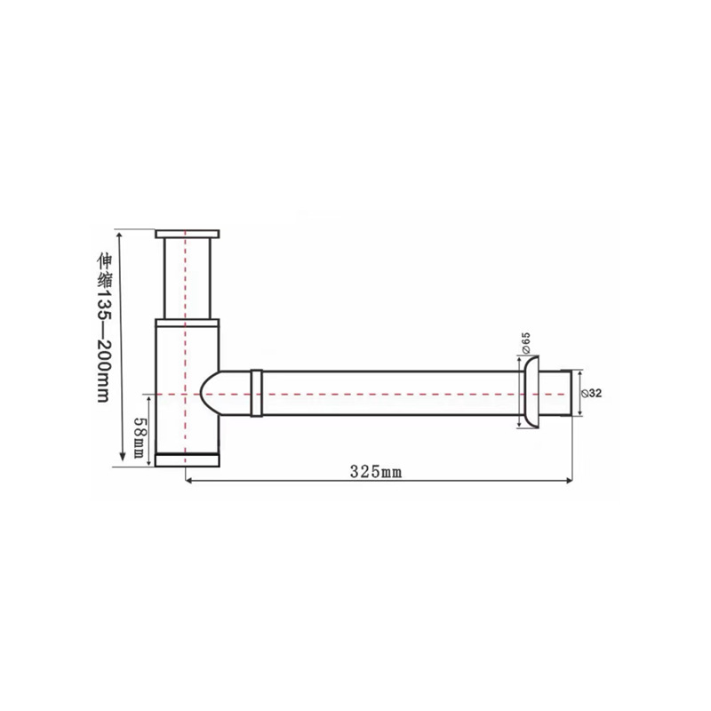 Zinc alloy washbasin built-in wall-mounted drain pipe, washbasin air barrier and odor prevention drain pipe details Picture