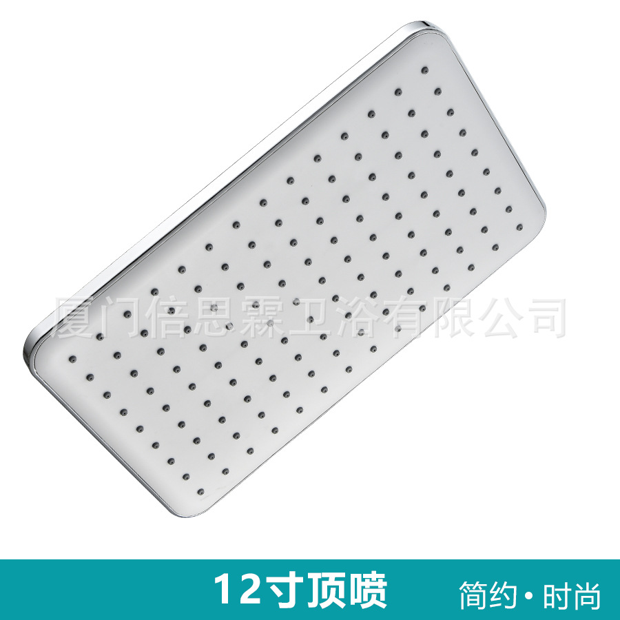 Factory direct sales of 12-inch top shower heads, large rectangular ABS electroplated bathroom high-flow shower heads Item Picture