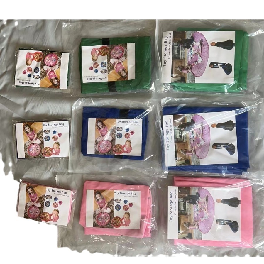 Manufacturer's in-stock large-sized baby quick toy storage bags, outdoor children's waterproof toy pads, drawn-out storage bags Item Picture