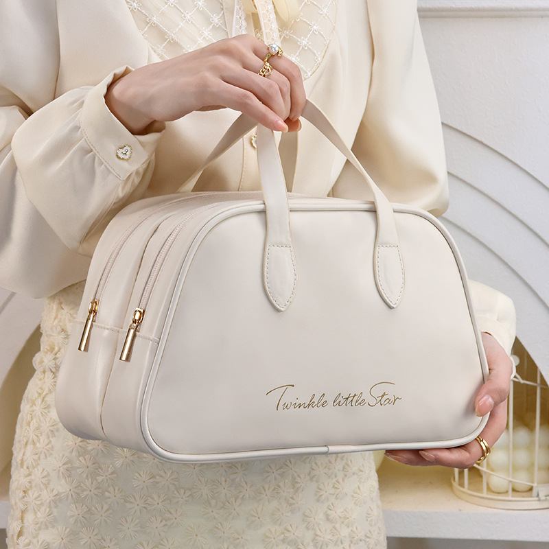 New large-capacity double-layer travel toiletry bag and makeup bag, waterproof, fashionable, high appearance level, portable storage for cosmetics full figure