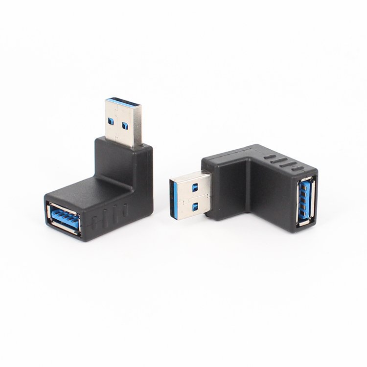 High-speed elbow USB3.0 male-to-female right-angle data extension computer adapter L-shaped 90-degree male-to-female rotation details Picture