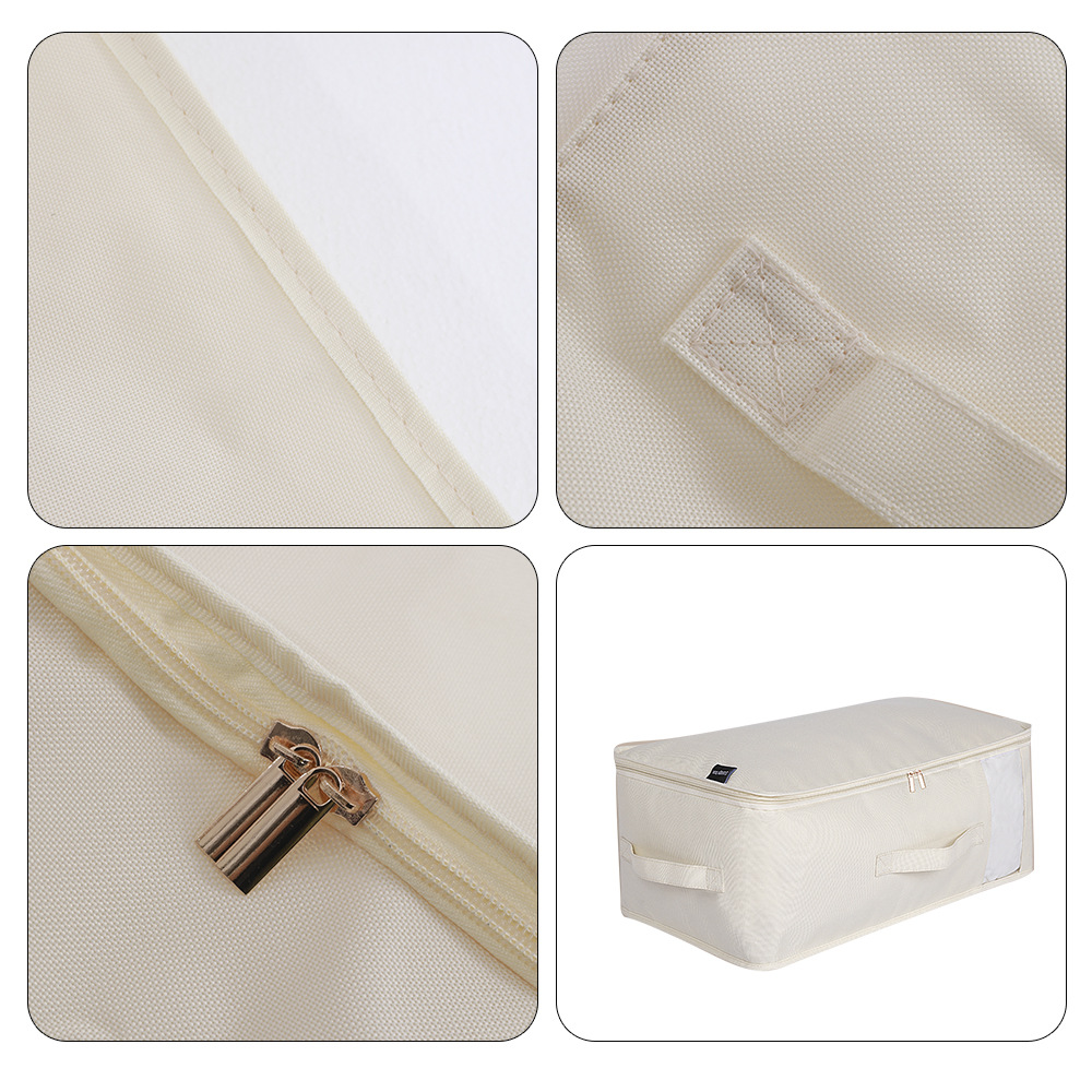 New zipper thickened Oxford cloth cotton quilt bag with transparent window, clothes, quilts and luggage bags from cross-border supply manufacturer details Picture