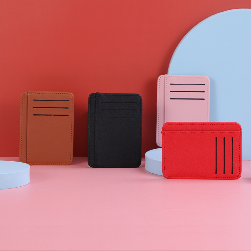 2022 New Cross-patterned card case for women with multiple slots, simple, fashionable and classic solid color coin purse for women on Instagram Application Scenario