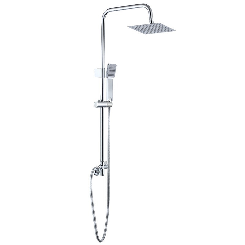 Simple shower head set for bathroom, all-copper wall-mounted single-cooling shower pole with nozzle, black, cross-border export wholesale Item Picture