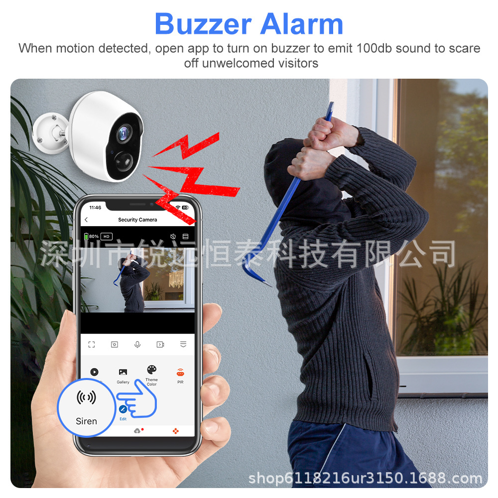 The graffiti camera features low power consumption, 9000mAh/5200mAh battery, security monitoring, WIFI, water resistance, night vision and high definition Application Scenario