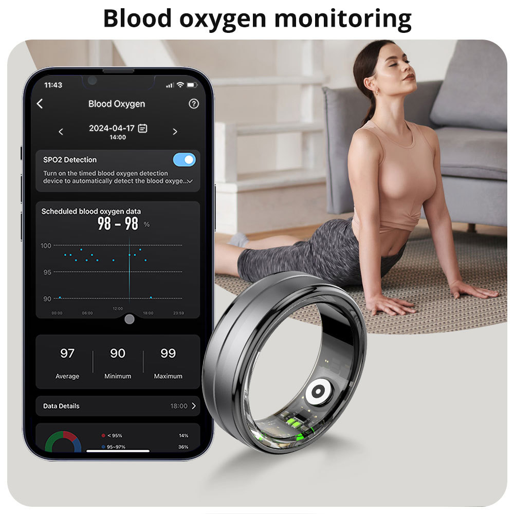 COLMI R06 Smart Ring for men and women, heart rate and blood oxygen monitor, IP68 & 5ATM waterproof Item Picture