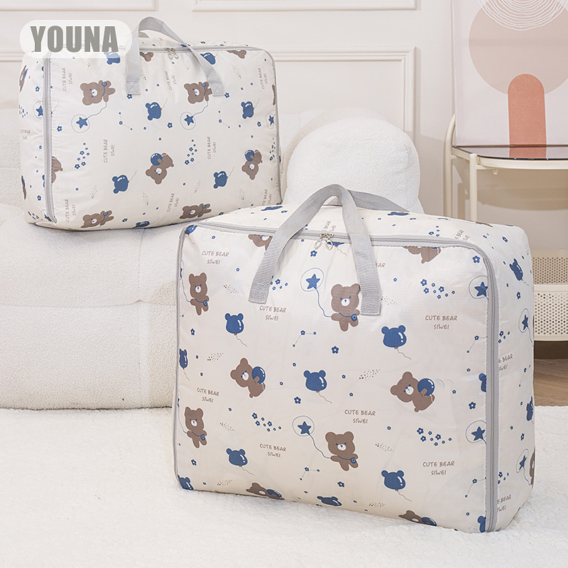 Cute and fun quilt storage bag, Oxford cloth clothes and pants, moving packing bag, thickened waterproof and dustproof hand-held storage bag details Picture