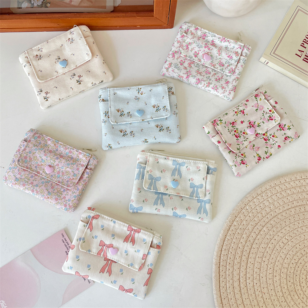 5681 Korean-style ins card case, versatile, large-capacity coin purse, miscellaneous bag, double-layered storage for ID cards and bank cards full figure