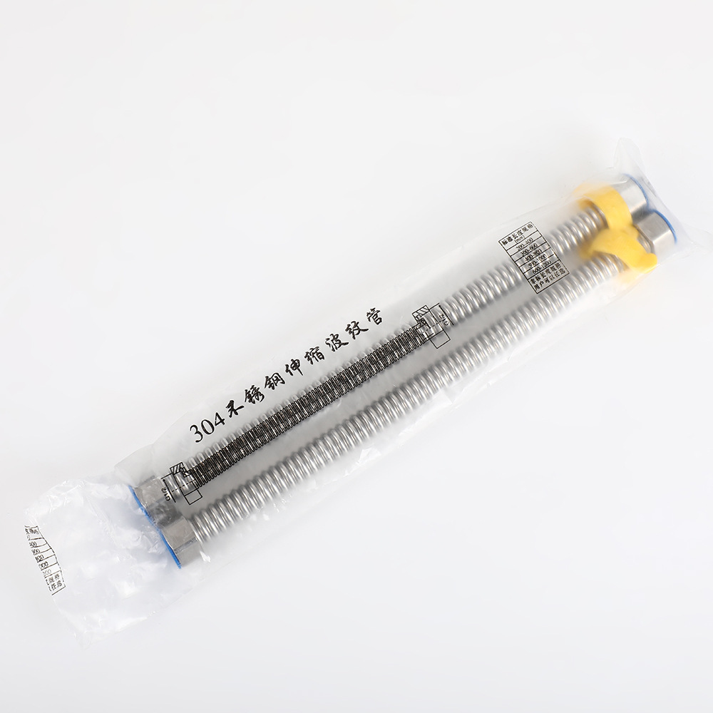 Wholesale 304 stainless steel corrugated pipe toilet water heater connection pipe, household bathroom explosion-proof 4-point soft water pipe Item Picture