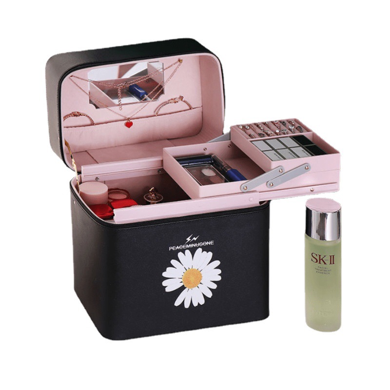 New portable travel home makeup bag, large-capacity makeup box, multi-functional skin care products, desktop organization and storage box Item Picture
