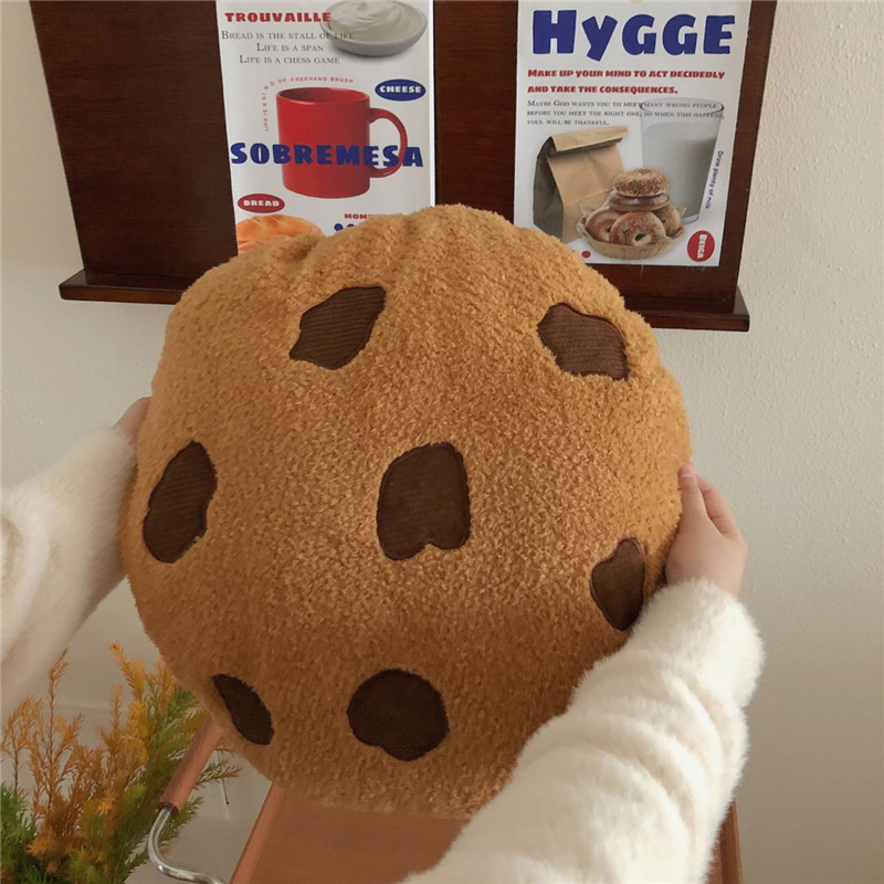 Korean-style cookie throw pillows, Ins-style plush bedroom sofa cushions, chocolate cookie pads, birthday gifts details Picture