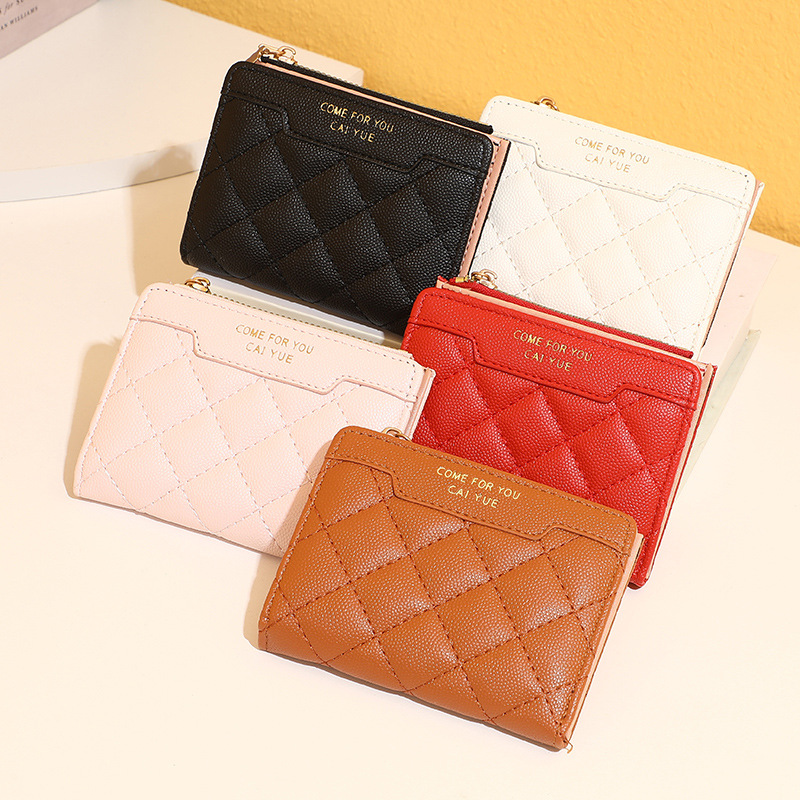 New push-button zipper women's wallet, fashionable and simple short wallet, Korean version vertical multi-slot coin purse Application Scenario