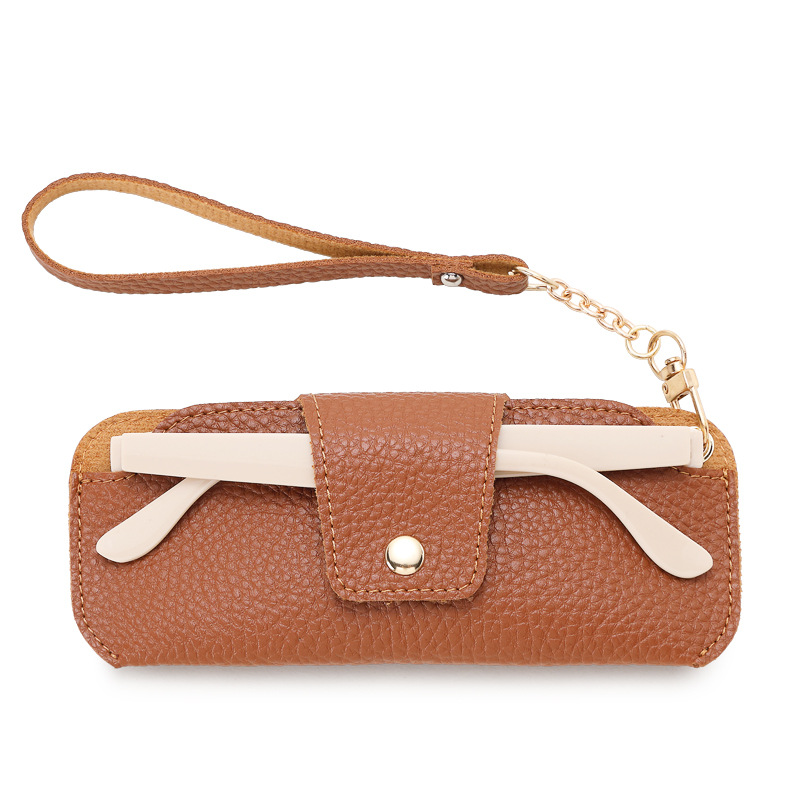 New minimalist PU leather outdoor travel lanyard portable sunglasses case leather myopia glasses case Item Picture