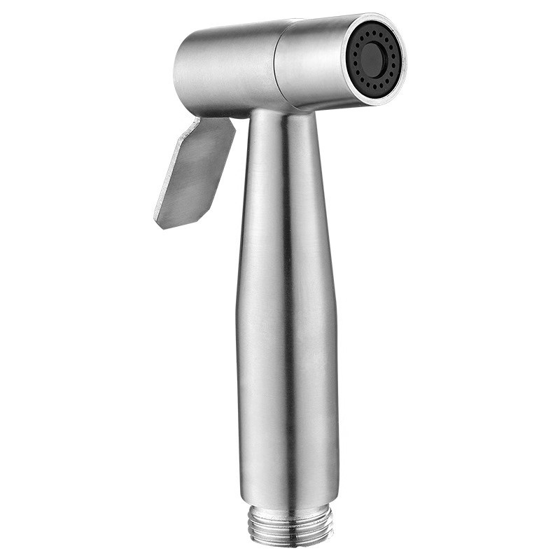 Cross-border stainless steel toilet spray gun set, women's washbasin nozzle, bathroom flushing companion, pressurized flushing toilet water gun Item Picture