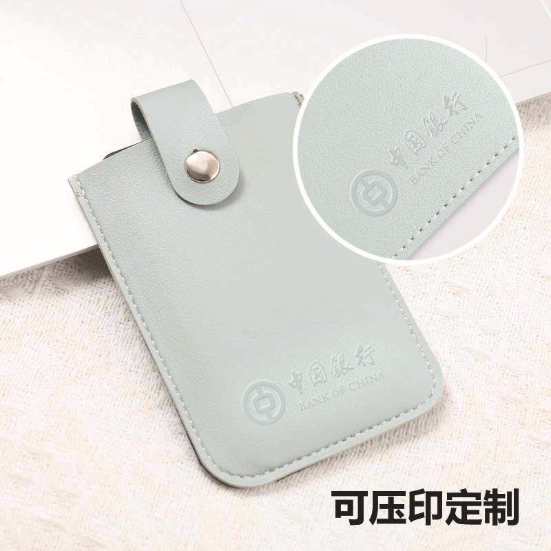 Pull-out card holder with layered concealed storage, multiple slots, pu leather with snap fasteners, pull-out business card holder for storage, card case Item Picture