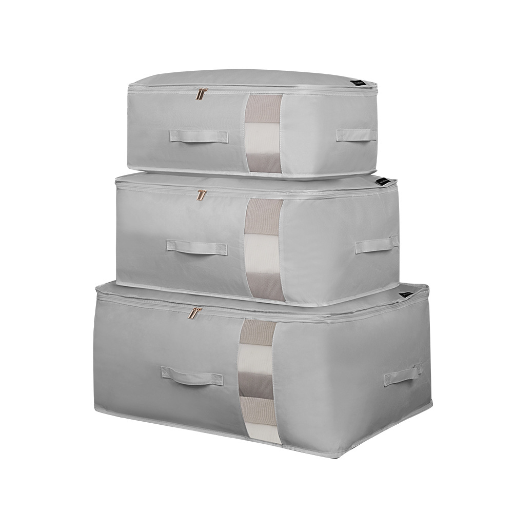 New product manufacturer wholesale Oxford cloth solid-color zipper transparent cotton quilt bags, wardrobe clothes, quilt organization and storage bags Application Scenario