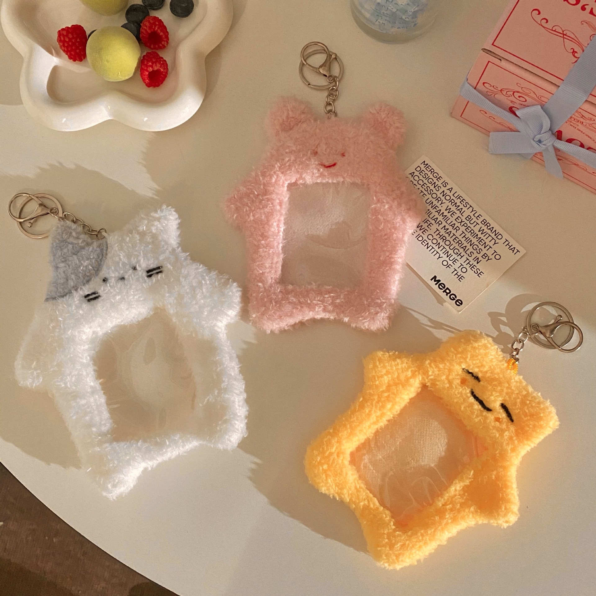 Han Daiping's replacement ~ Cartoon cat plush card case, star-chasing album card display, student Polaroid photo card case details Picture