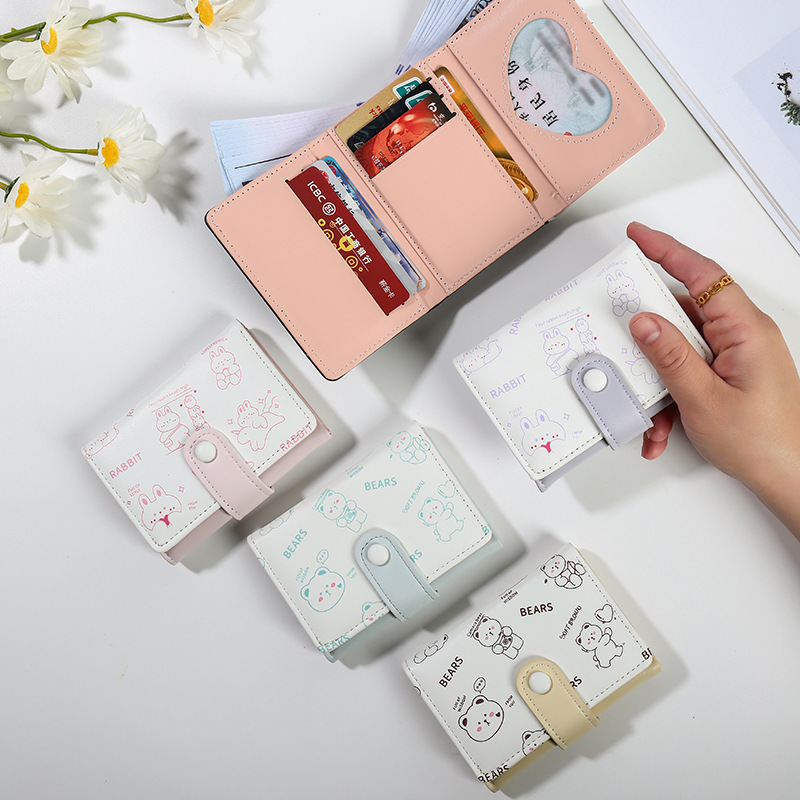 Korean version ladies' wallets, girls' wallets, short, cartoon, cute, multi-slot coin wallets, wallet, wholesale details Picture