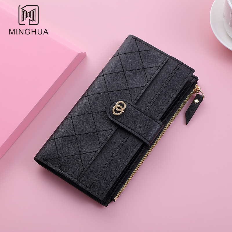New long women's wallet 2023 summer card case Women's high-end solid color zipper coin purse wholesale Application Scenario