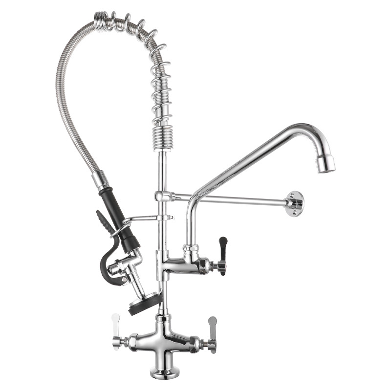 Commercial pull-out kitchen faucets, all-copper cold and hot water shower faucets for restaurants and hotels, wholesale from Kaiping Factory Item Picture
