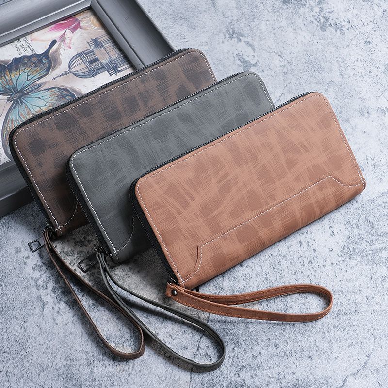 Men's long zipper wallet, men's leather wallet, multi-functional card case, large capacity clutch, multi-compartment handbag Application Scenario
