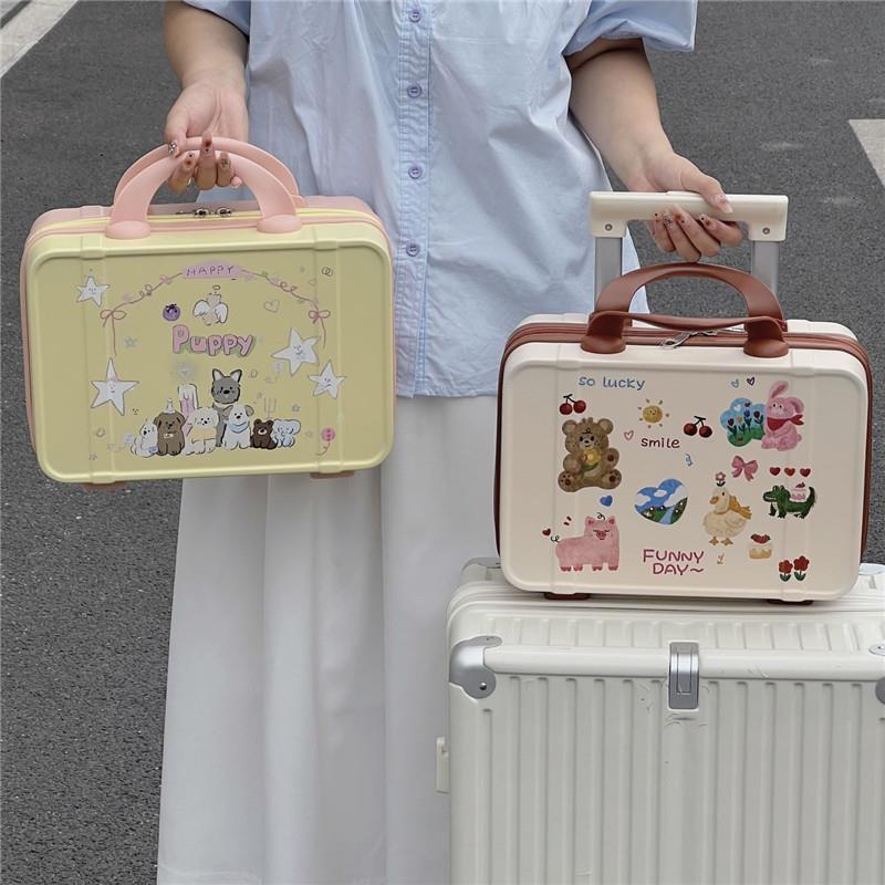 2023 New style carry-on luggage cosmetic bag, large-capacity, portable and cute cartoon cosmetic storage box Application Scenario